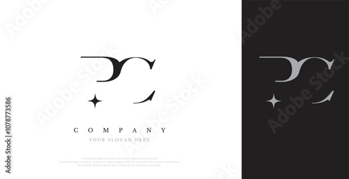 Initial PC Logo Design Vector 