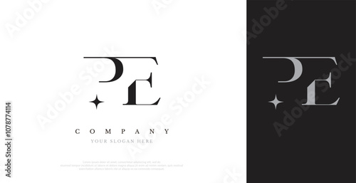 Initial PE Logo Design Vector 