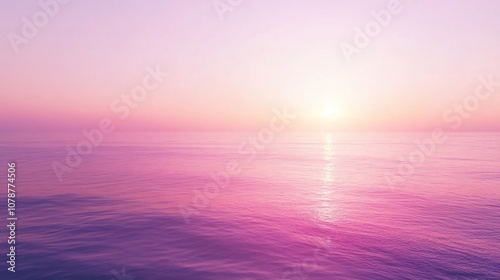 Pink Sunset Over Calm Ocean