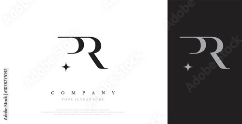 Initial PR Logo Design Vector 