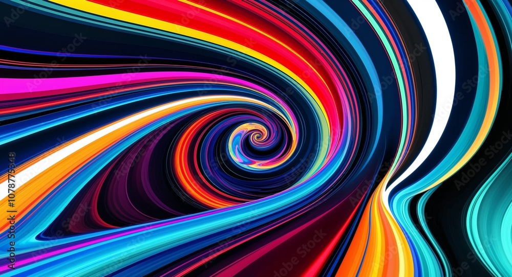 Abstract anime art fluid motion colorful swirls bold patterns