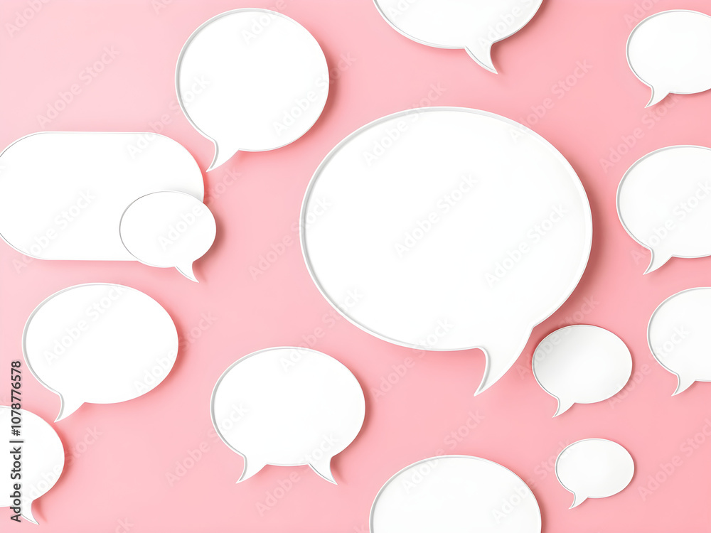 Speech bubble set isolated on pink background. Speech bubble set isolated on pink background.