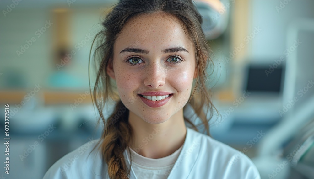 happy young female dentist happy young female dentist