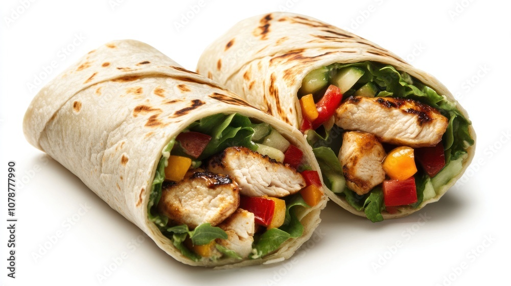 Chicken and Vegetable Wrap with a Fresh, Flavorful Filling Chicken and Vegetable Wrap with a Fresh, Flavorful Filling