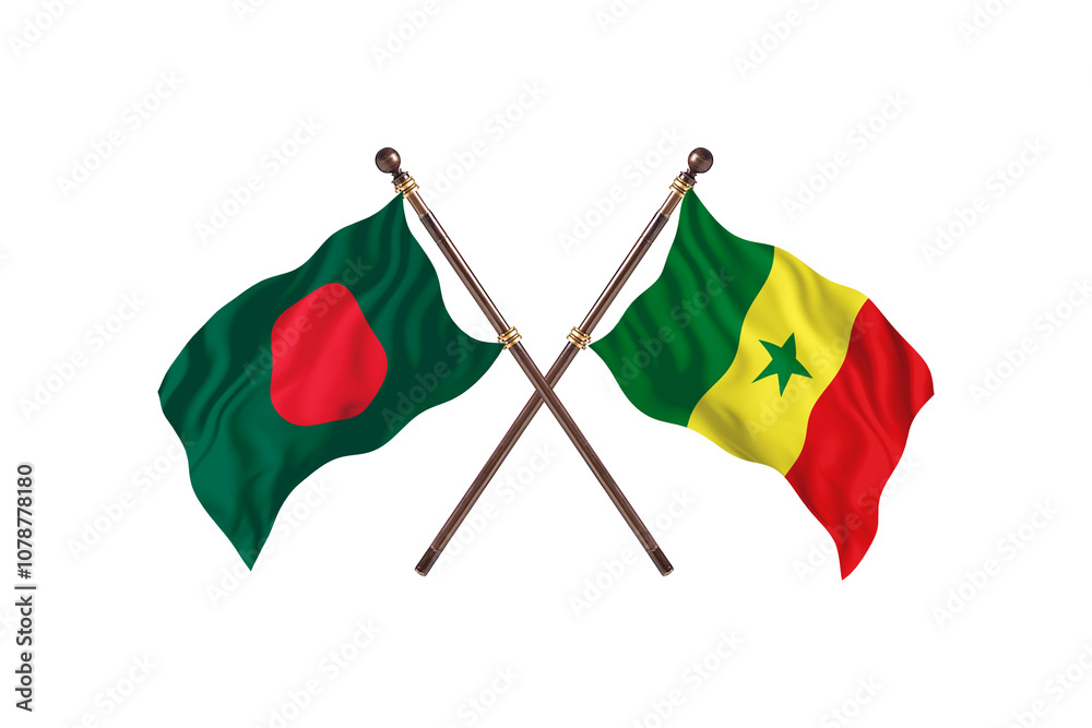 Bangladesh Versus Senegal Two countries Flags background Bangladesh Versus Senegal Two countries Flags background