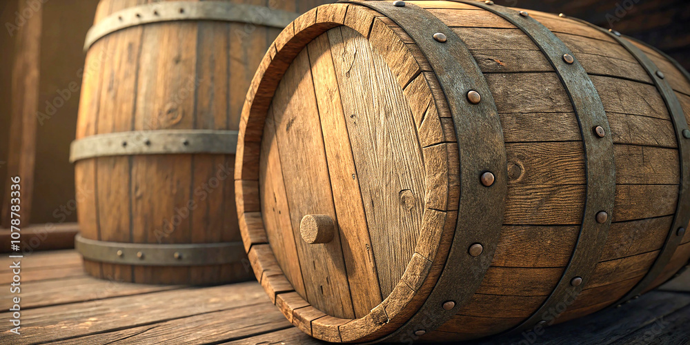 A captivating close-up of a weathered wooden barrel's intricate texture, revealing the rich patina of age and use, evoking feelings of tradition, heritage, and timeless craftsmanship.
A captivating close-up of a weathered wooden barrel's intricate texture, revealing the rich patina of age and use, evoking feelings of tradition, heritage, and timeless craftsmanship.