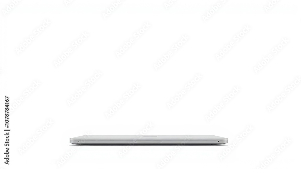 Modern laptop computer with sleek design and slim profile on a plain white background, portable, minimal, device Modern laptop computer with sleek design and slim profile on a plain white background, portable, minimal, device