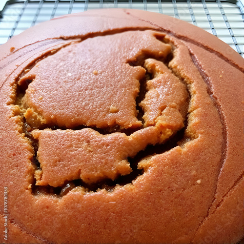 The surface of the cinnamon tea cake had faint lines from the cooling rack photo