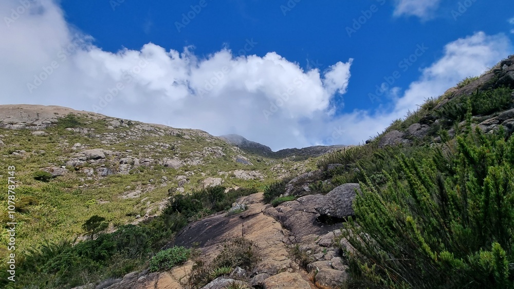 Fototapeta premium Over the mountains at the Flag's Peak. Pico da bandeira