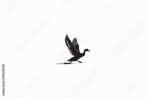 A Duck vector silhouette image made by adobe illustrator..eps