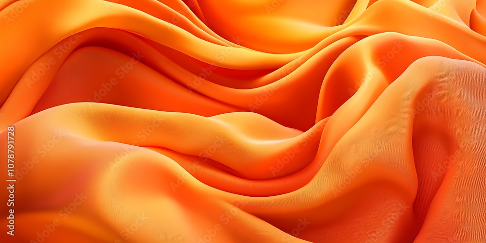Bright orange fabric texture with folds Bright orange fabric texture with folds
