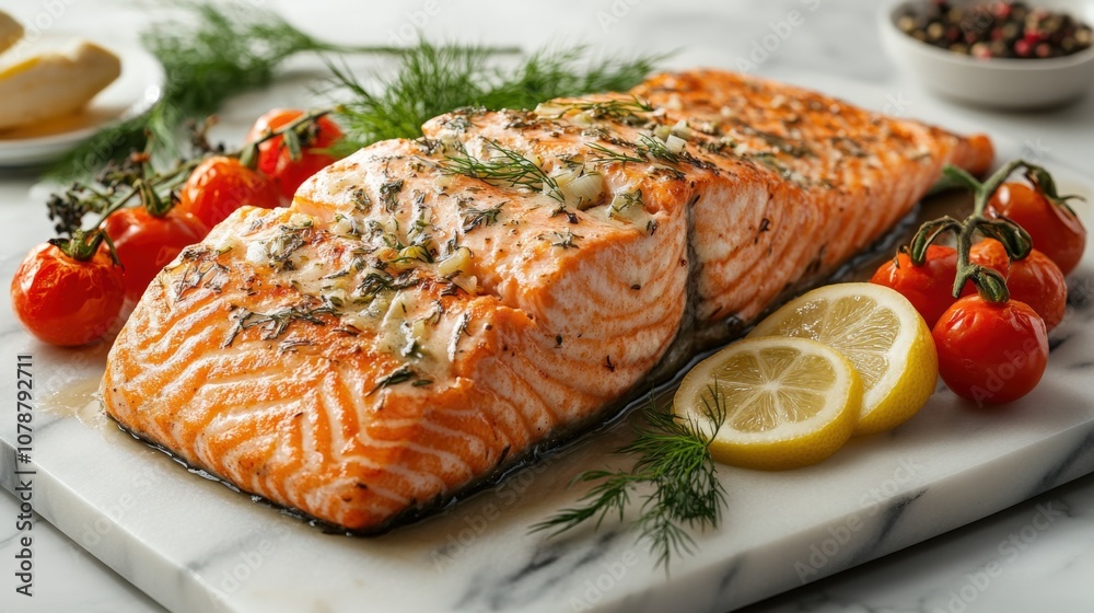 Delicious Baked Salmon with Fresh Herbs and Cherry Tomatoes Delicious Baked Salmon with Fresh Herbs and Cherry Tomatoes