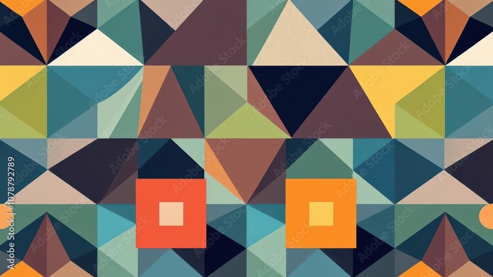 Seamless geometric pattern set featuring colorful shapes and intricate designs, vector, triangle, textile Seamless geometric pattern set featuring colorful shapes and intricate designs, vector, triangle, textile