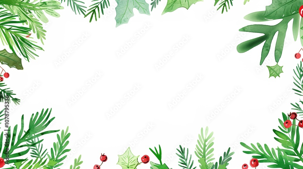 A Beautiful Decorative Christmas Wreath Frame with a Festive Christmas Border, Standing Isolated on a Pristine White Background. Delightful Holiday Ornamentation in a Simple and Clean Setting. A Beautiful Decorative Christmas Wreath Frame with a Festive Christmas Border, Standing Isolated on a Pristine White Background. Delightful Holiday Ornamentation in a Simple and Clean Setting.