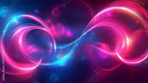 Abstract smooth glowing gradient with soft swirls of neon pink and blue