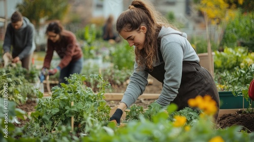 Woman Gardening with a Smile