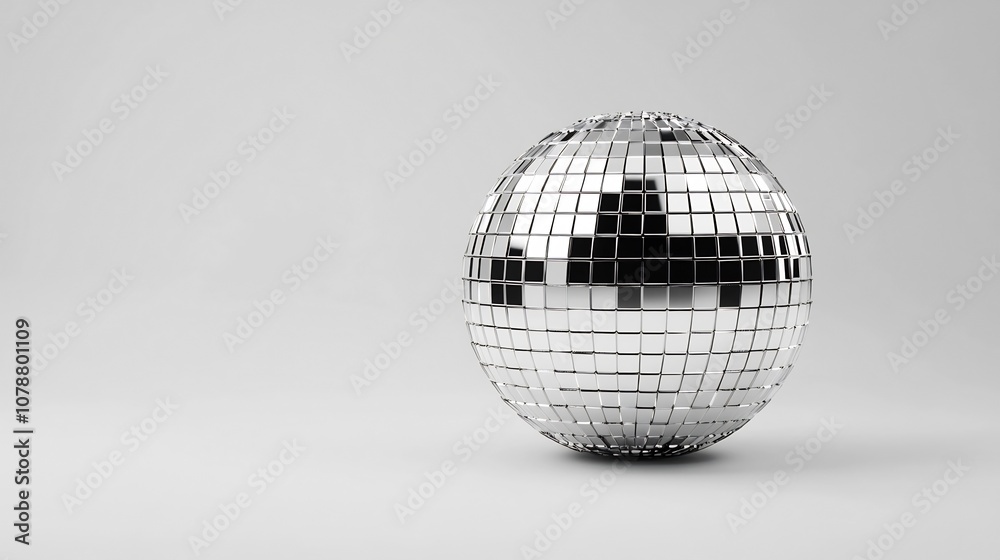 Shiny Disco Ball Reflecting Light in Isolated 3D Shiny Disco Ball Reflecting Light in Isolated 3D