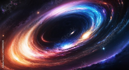 Anime celestial galaxy swirling stars cosmic colors deep space