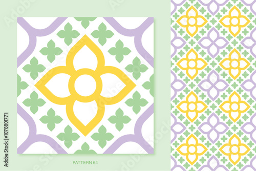 Traditional pattern, Thai shapes and pastel color , seamless pattern for print or background. vector illustration