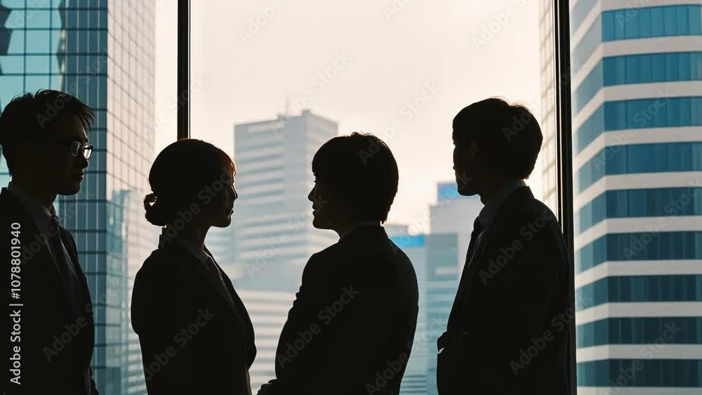 silhouette of business people