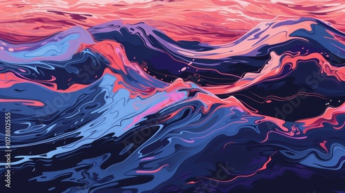 Abstract waves ocean illustrated slow mot fbdfee baa bcbace generated illustration