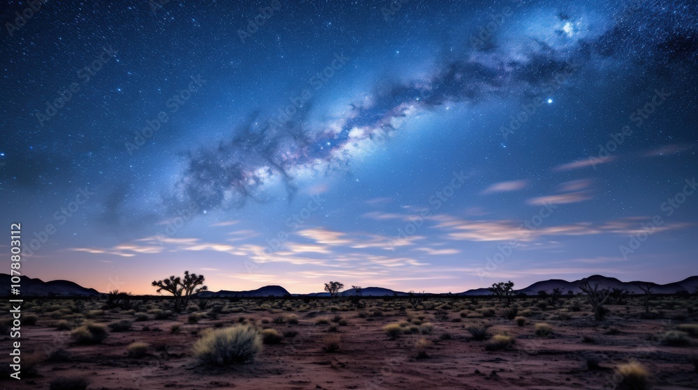 Desert Dreams: Milky Way Over a Clear Night Sky in the Desert Desert Dreams: Milky Way Over a Clear Night Sky in the Desert