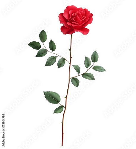 Red Rose isolated on transparent background