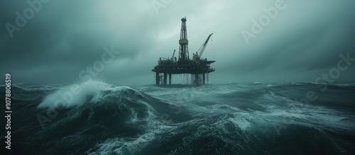 Oil Rig in a Storm