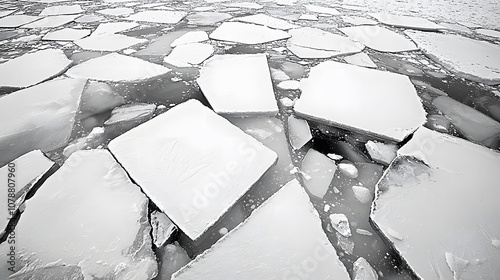 Glacial Silence: A vast ice field stretches to the horizon, its surface cracked and crevassed. The stillness is interrupted only by the occasional creak of shifting ice. 