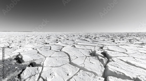 Glacial Silence: A vast ice field stretches to the horizon, its surface cracked and crevassed. The stillness is interrupted only by the occasional creak of shifting ice. 
