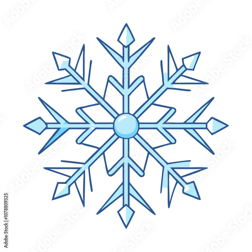 snowflake on white vector art, flat illustration snowflake on white icon