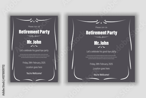 Happy retirement party invitation flyer design 