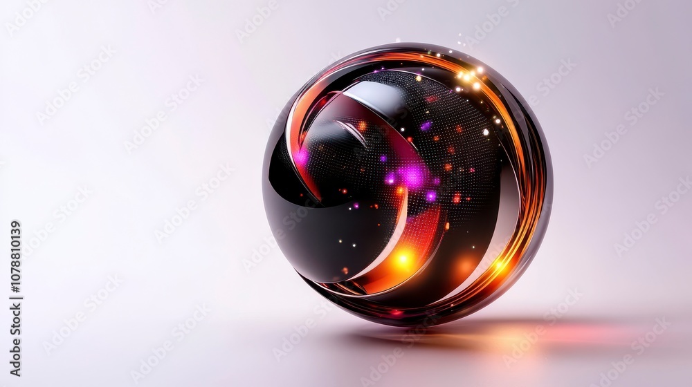 Abstract Light Sphere with Grids and Colors