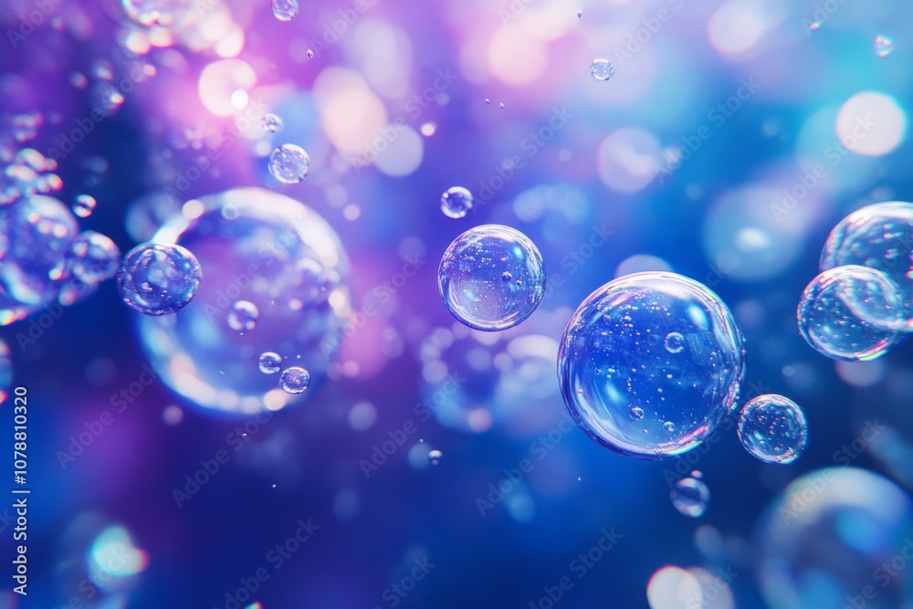On a clean background, transparent floating bubbles, dreamy, blue ,purple.
On a clean background, transparent floating bubbles, dreamy, blue ,purple.