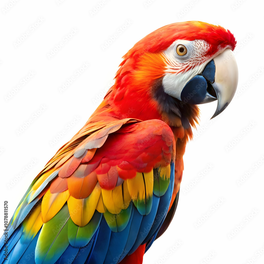 Naklejka premium parrot in white background