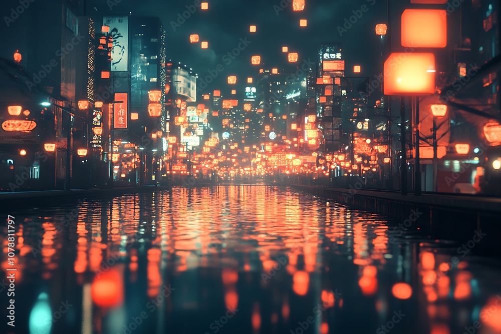 Digital flowing lights with reflections Digital flowing lights with reflections
