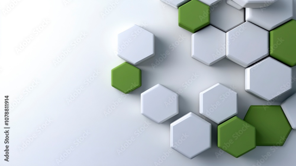 Obraz premium Abstract 3D Hexagon Structure on Minimal Background