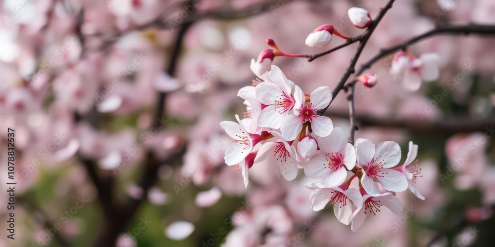 Pink sakura petals creating a dreamy background, blossom, environment, romantic Pink sakura petals creating a dreamy background, blossom, environment, romantic