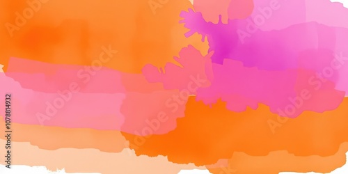 Abstract watercolor background with a vibrant sunset sky in orange and purple hues, abstract, artistic, design