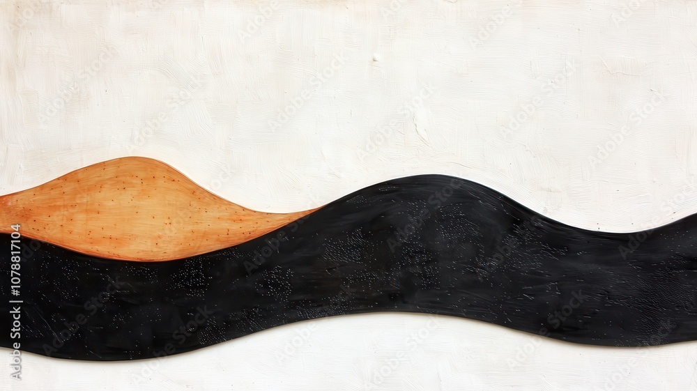 A minimalist artwork featuring flowing shapes in black and orange against a white background, evoking a sense of harmony and contrast. A minimalist artwork featuring flowing shapes in black and orange against a white background, evoking a sense of harmony and contrast.
