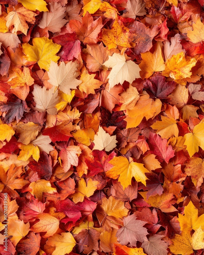 A Scenic View of Autumn Leaves Covering a Footpath in Warm Tones of Red, Orange, and Yellow, Capturing the Essence of the Season in Nature's Beautiful Palette A Scenic View of Autumn Leaves Covering a Footpath in Warm Tones of Red, Orange, and Yellow, Capturing the Essence of the Season in Nature's Beautiful Palette