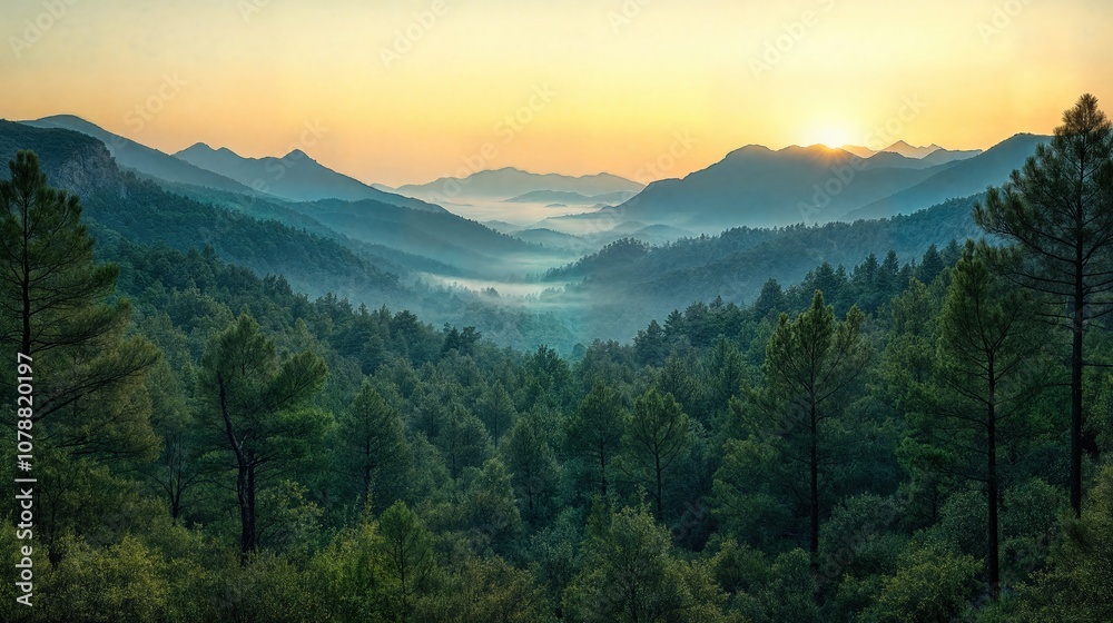 Mountains with Soft Sky created with Generative AI Technology, ai, generative Mountains with Soft Sky created with Generative AI Technology, ai, generative