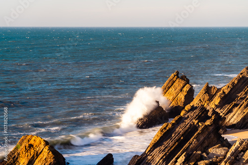 Sunset on the beach. Coastal view. Nice weather Perfect condition for a clean sunset.