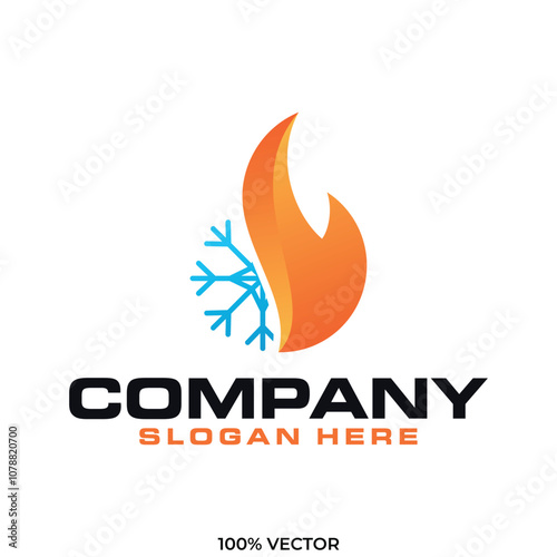 plumbing, heating and cooling service Logo Design vector template