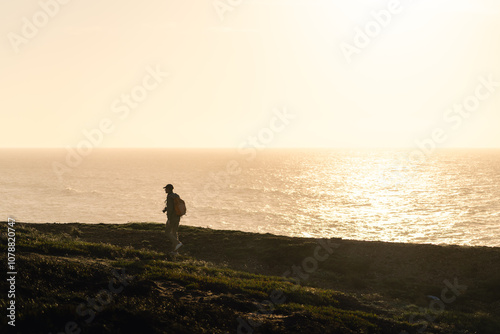 Sunset on the beach. Coastal view. Nice weather Perfect condition for a clean sunset.