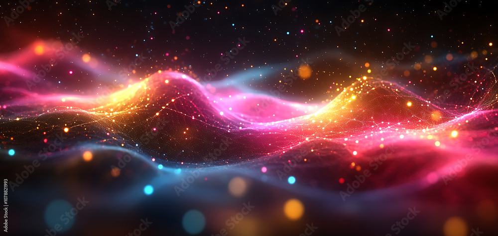 Fototapeta premium Abstract network connections, intertwined lines or dots