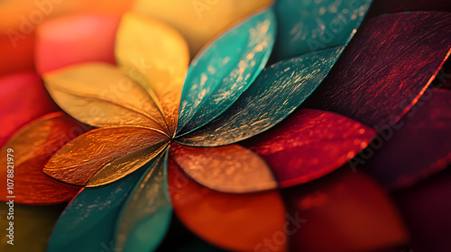 Macro shot of a vividly colored kaleidoscope pattern. Kaleidoscope. Illustration