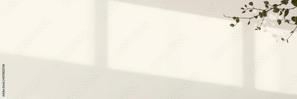 Realistic shadow effect of a tree on a white wall, minimalist, design, template Realistic shadow effect of a tree on a white wall, minimalist, design, template