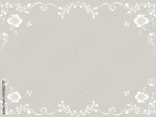 Plaster background with delicate floral pattern in shades of white and grey, vintage, pattern, design