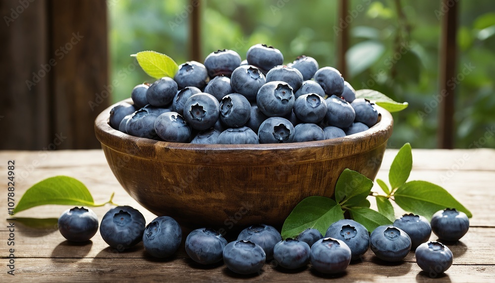Fresh Blueberries in a Wooden Bowl Fresh Blueberries in a Wooden Bowl